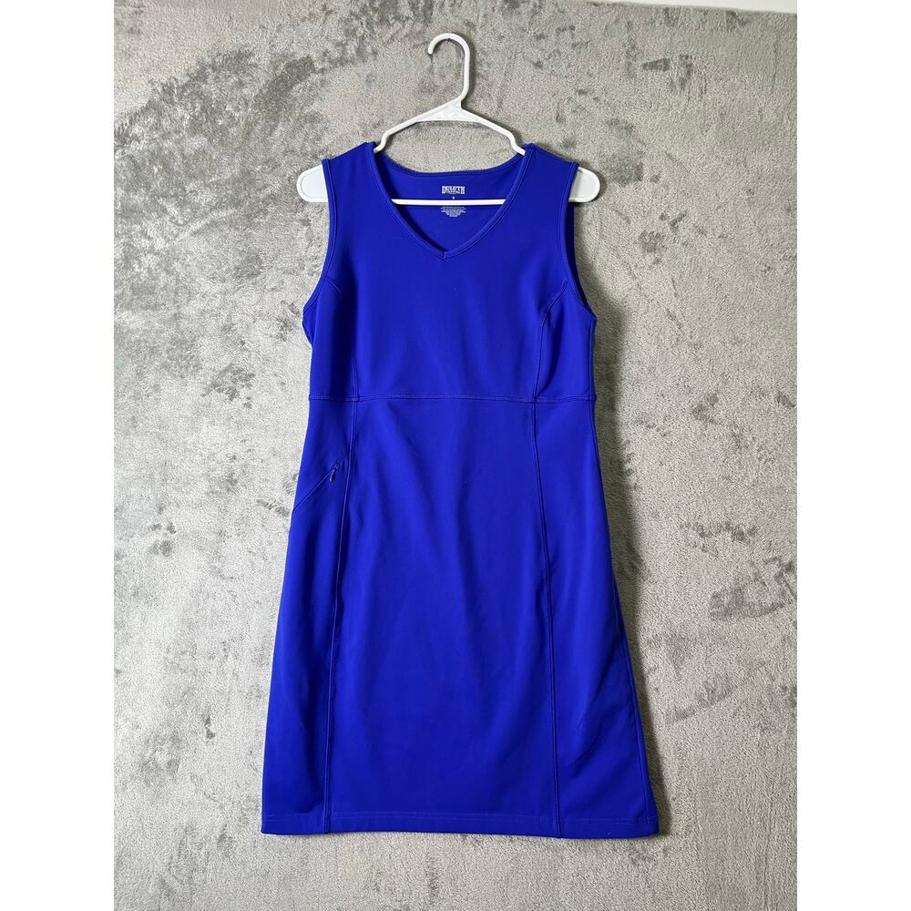 Duluth Trading Noga Sleeveless Dress Blue Athletic Travel Pocket Dress‎ Size S